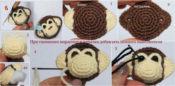 Crocheted monkey crochet - diagram and description