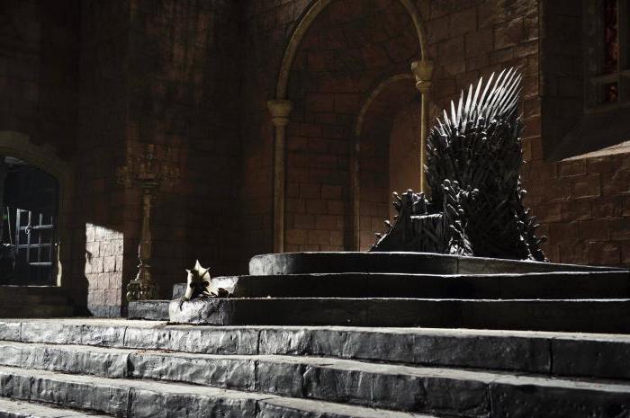 Iron throne ("The Game of Thrones"): a symbol of royal power from the swords of defeated enemies