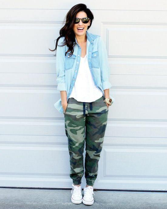 Military trousers: women's trousers in army style
