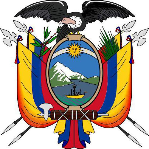 Ecuador coat of arms and flag